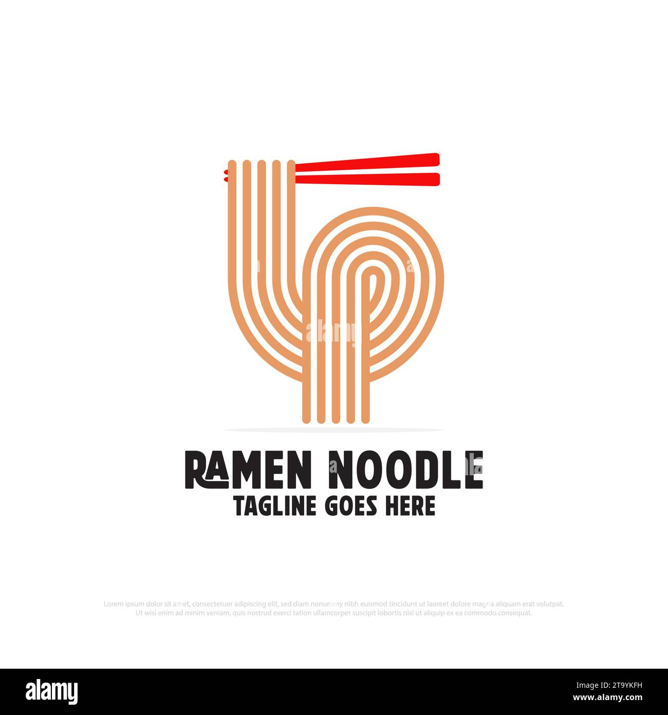 Simbolo del logo Ramen noodle, simbolo del logo di cibo e bevande, illustrazione vettoriale, ideale per l'idea del logo di un ristorante giapponese Illustrazione Vettoriale