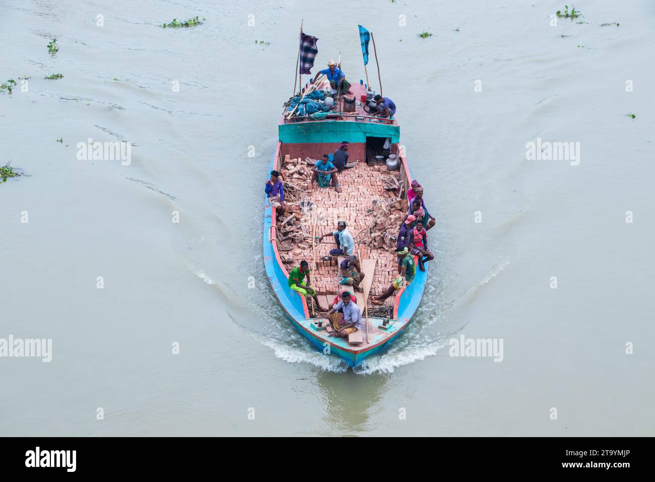 Tradizionale stazione di barche in legno, questa immagine è stata catturata il 29 maggio 2022, da Dacca, Bangladesh Foto Stock