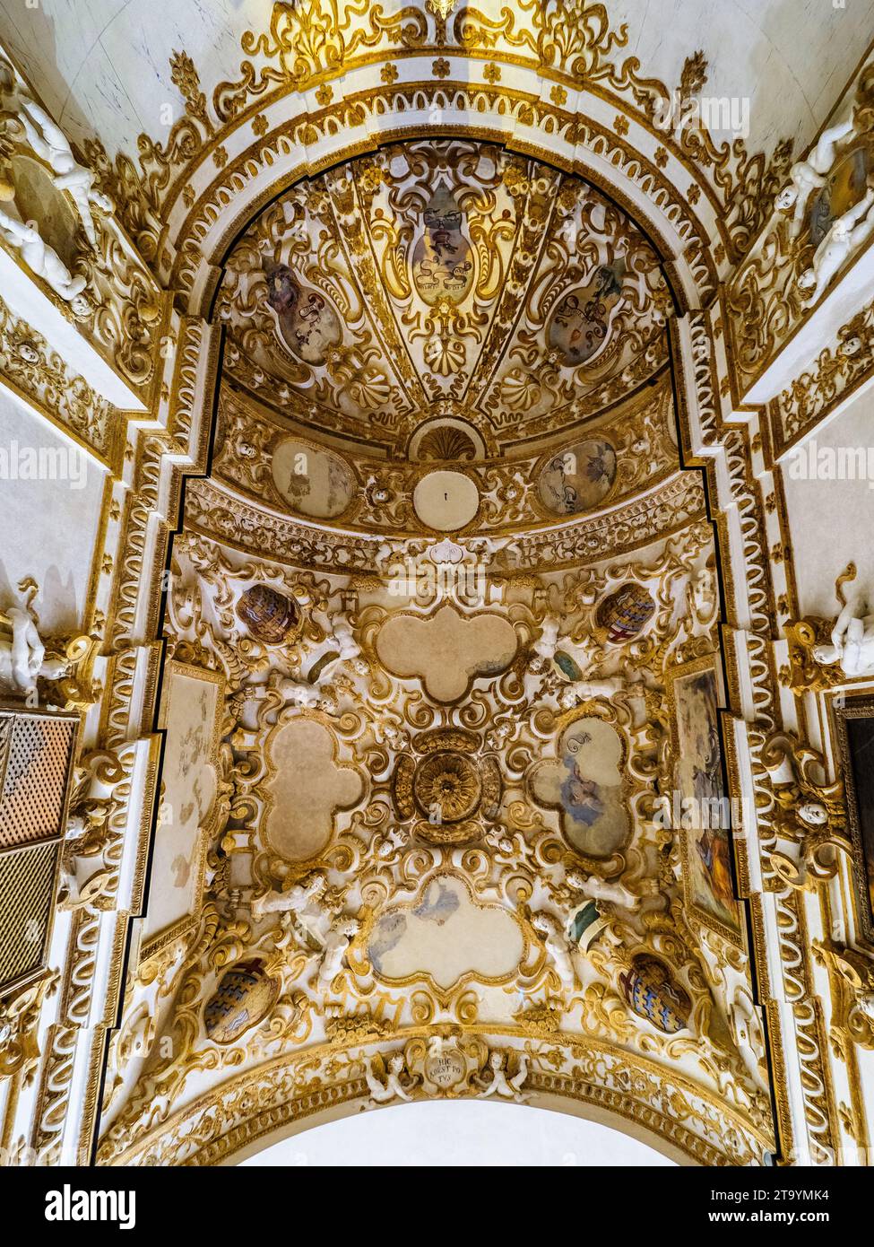 Soffitto dell'altare della Madonna delle Grazie - Cattedrale di San Gerlando - Sicilia, Italia Foto Stock