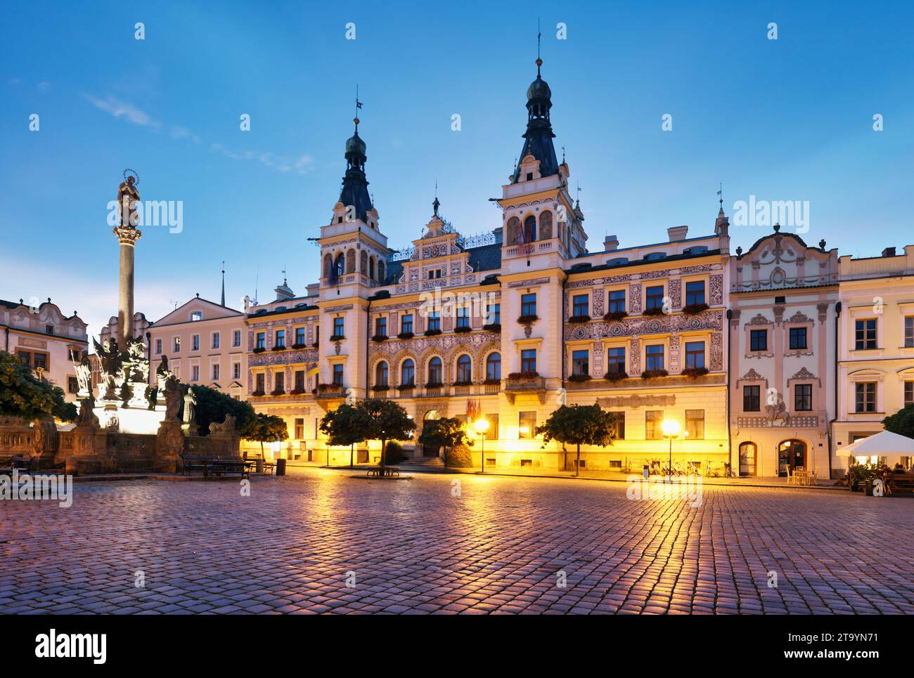 Municipio della Repubblica Ceca in Piazza Pernstejn a Pardubice Foto Stock