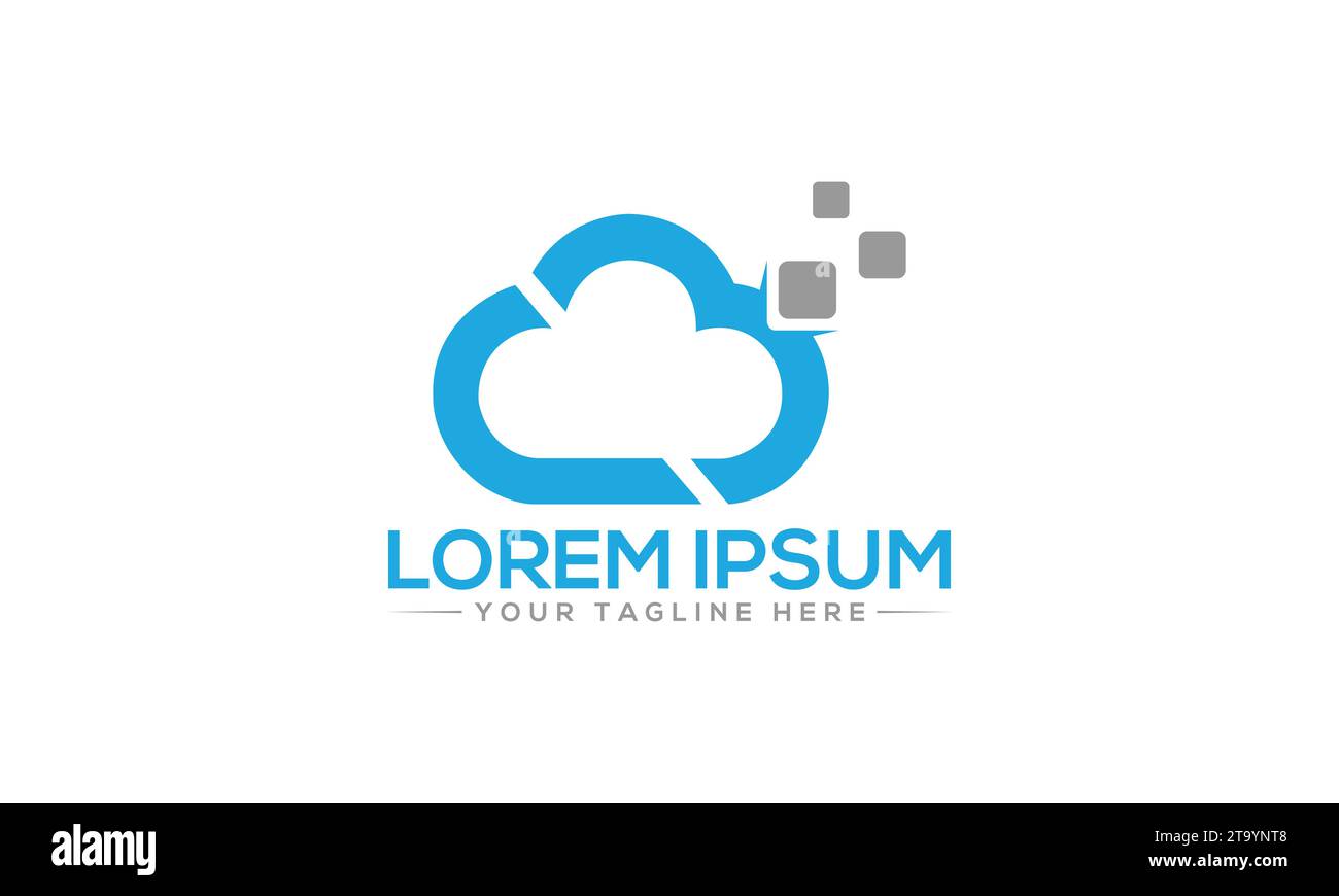 Logo Tech Cloud Design esclusivo e Logo Design professionale Illustrazione Vettoriale