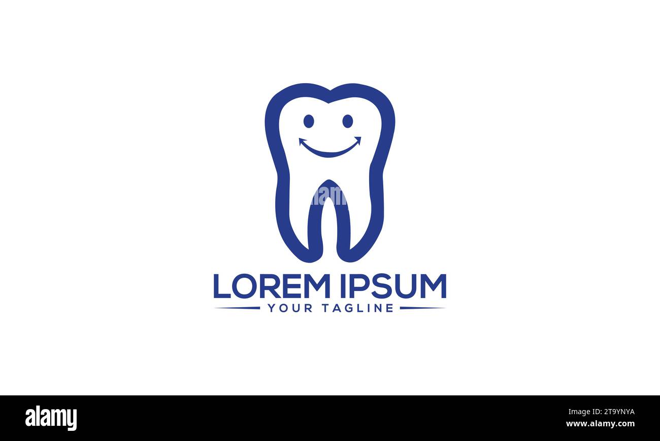Design del logo dentale creativo e design esclusivo del logo Illustrazione Vettoriale