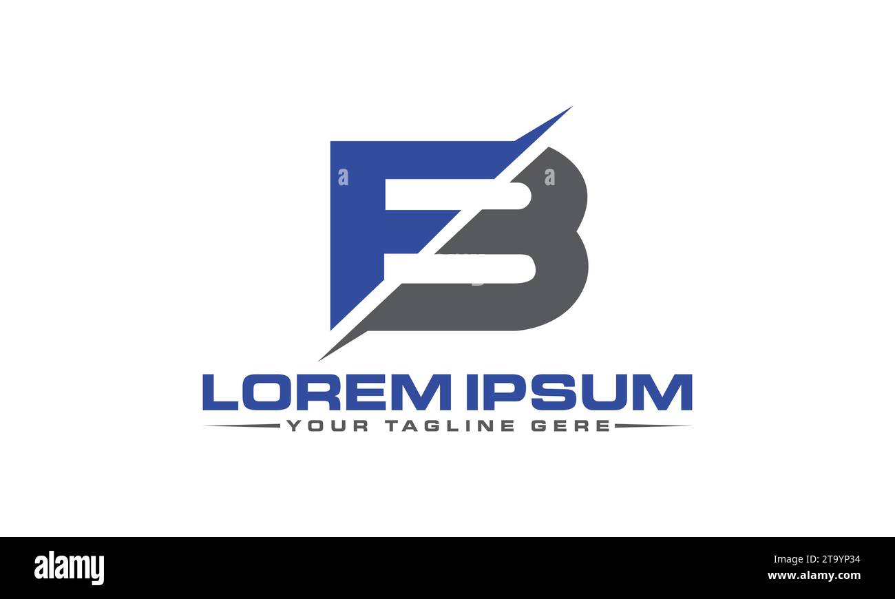Design esclusivo del logo FB e design creativo del logo Illustrazione Vettoriale