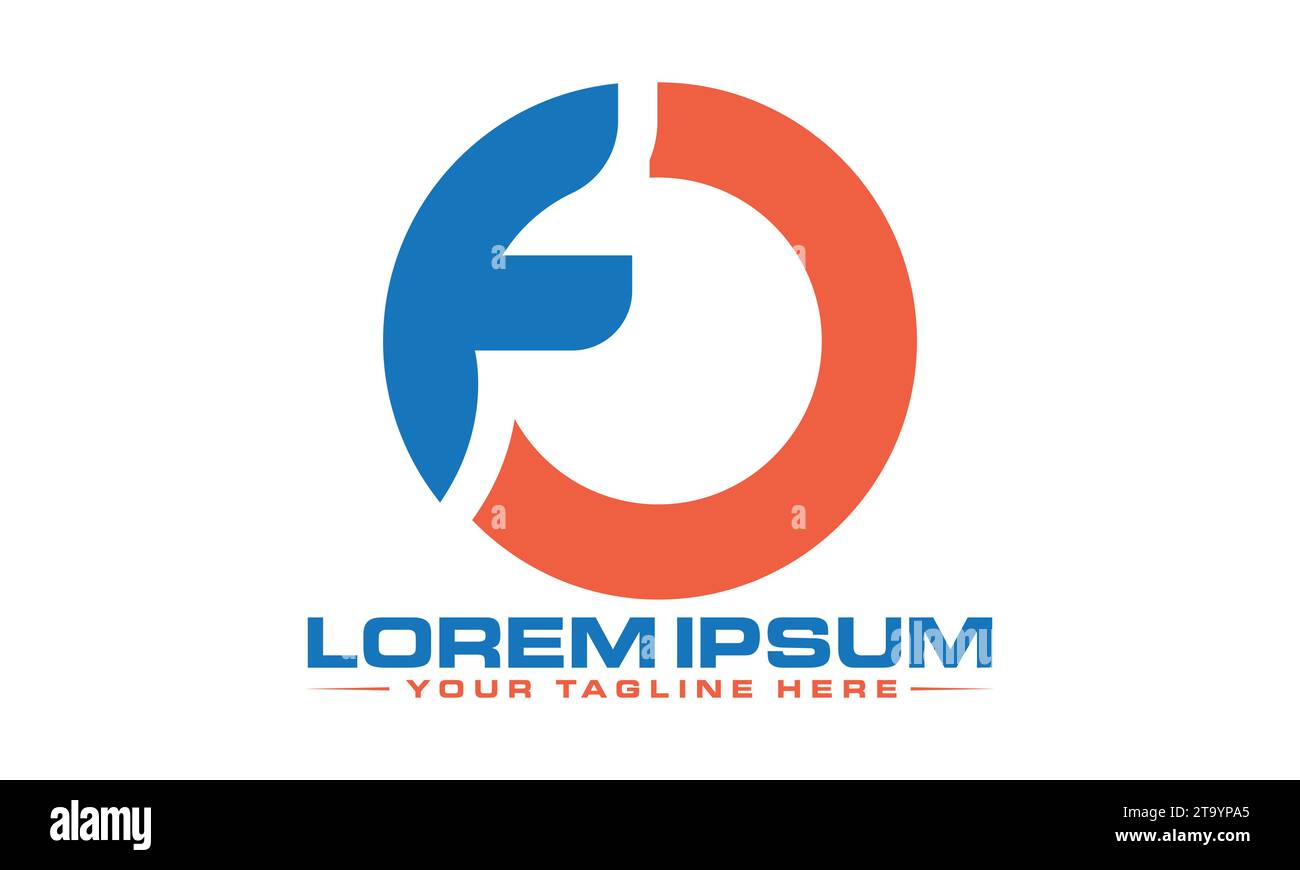 Logo FO Design Logo moderno Illustrazione Vettoriale