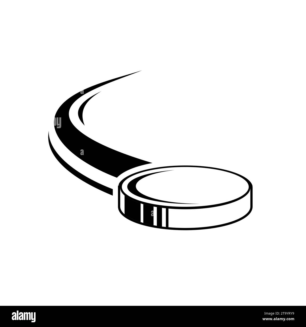 Disco da hockey volante, per il design sportivo o l'idea del logo Illustrazione Vettoriale