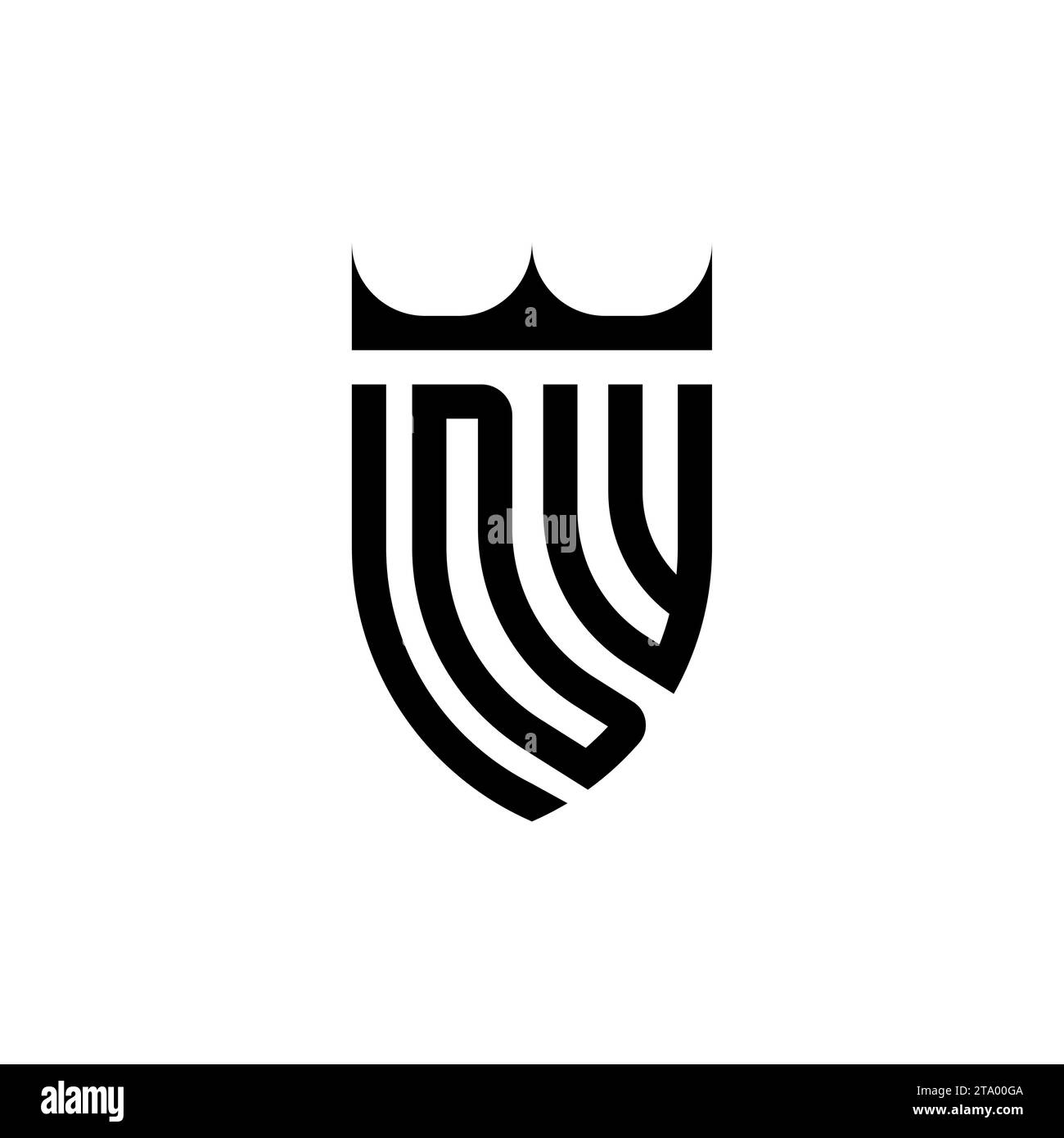 Lettere iniziali del logo DW Luxury in un design professionale di alta qualità che si adatta bene alla stampa Illustrazione Vettoriale