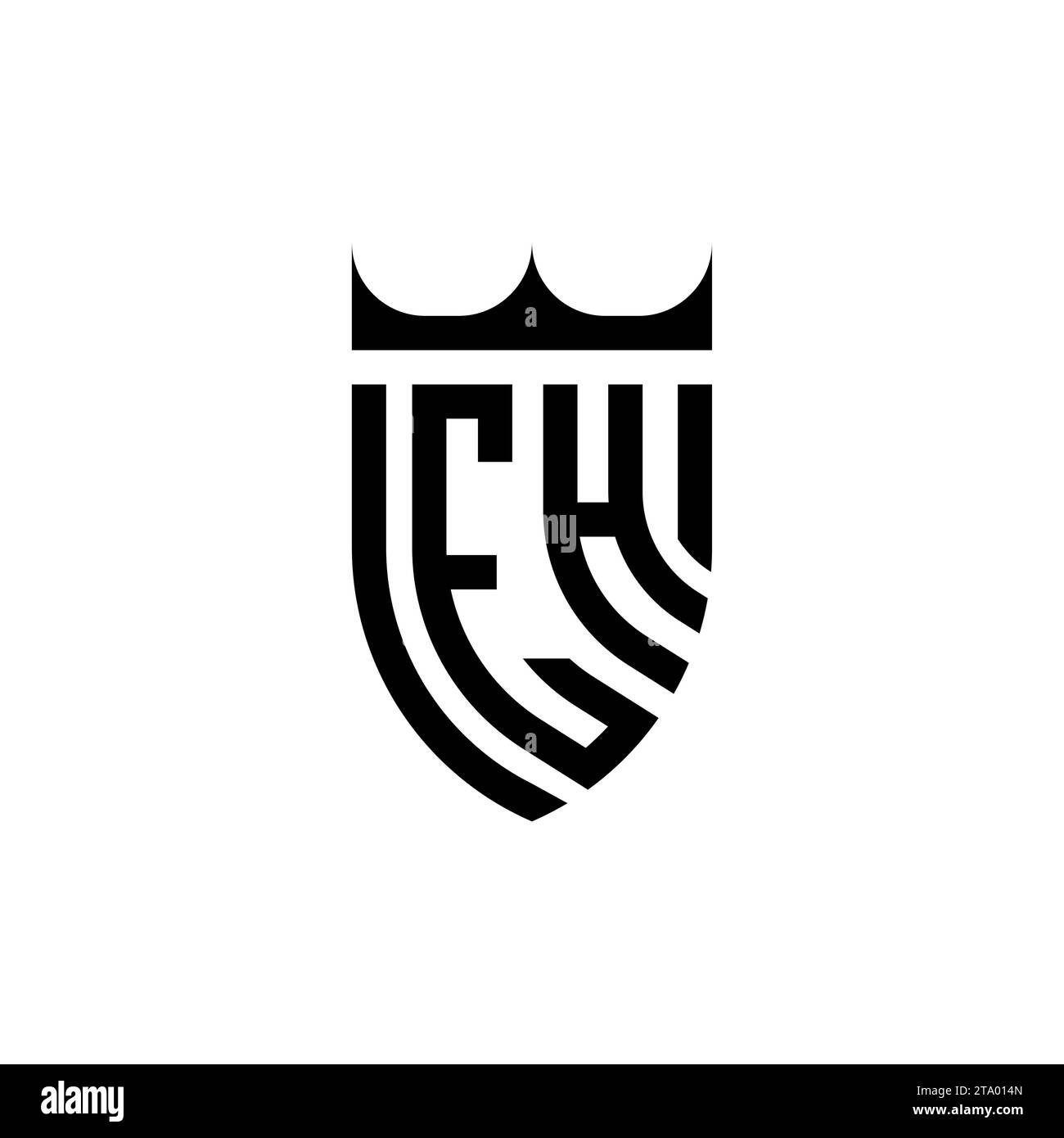 Lettere iniziali del logo EH Luxury in un design professionale di alta qualità che si adatta bene alla stampa Illustrazione Vettoriale