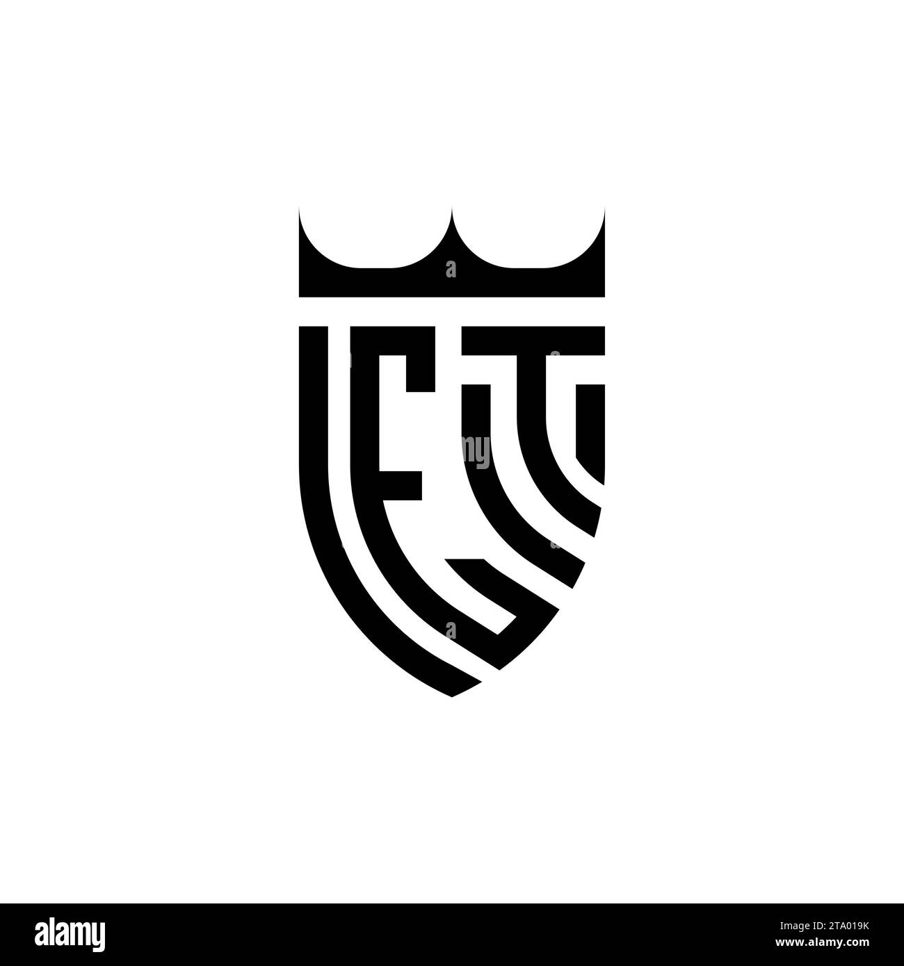 Lettere iniziali del logo ET Luxury in un design professionale di alta qualità che si adatta bene alla stampa Illustrazione Vettoriale