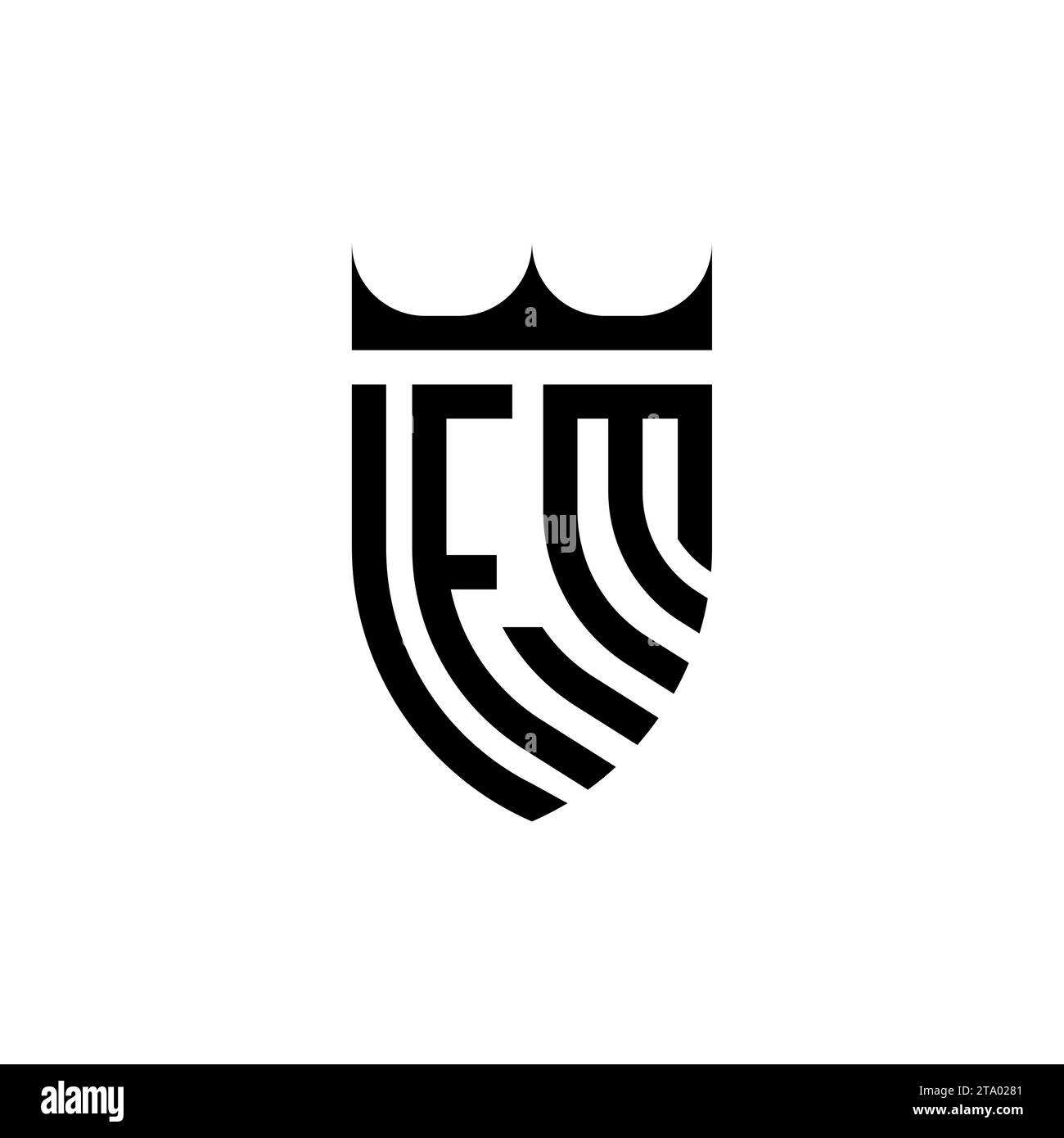 Lettere iniziali del logo FM Luxury in un design professionale di alta qualità che si adatta bene alla stampa Illustrazione Vettoriale