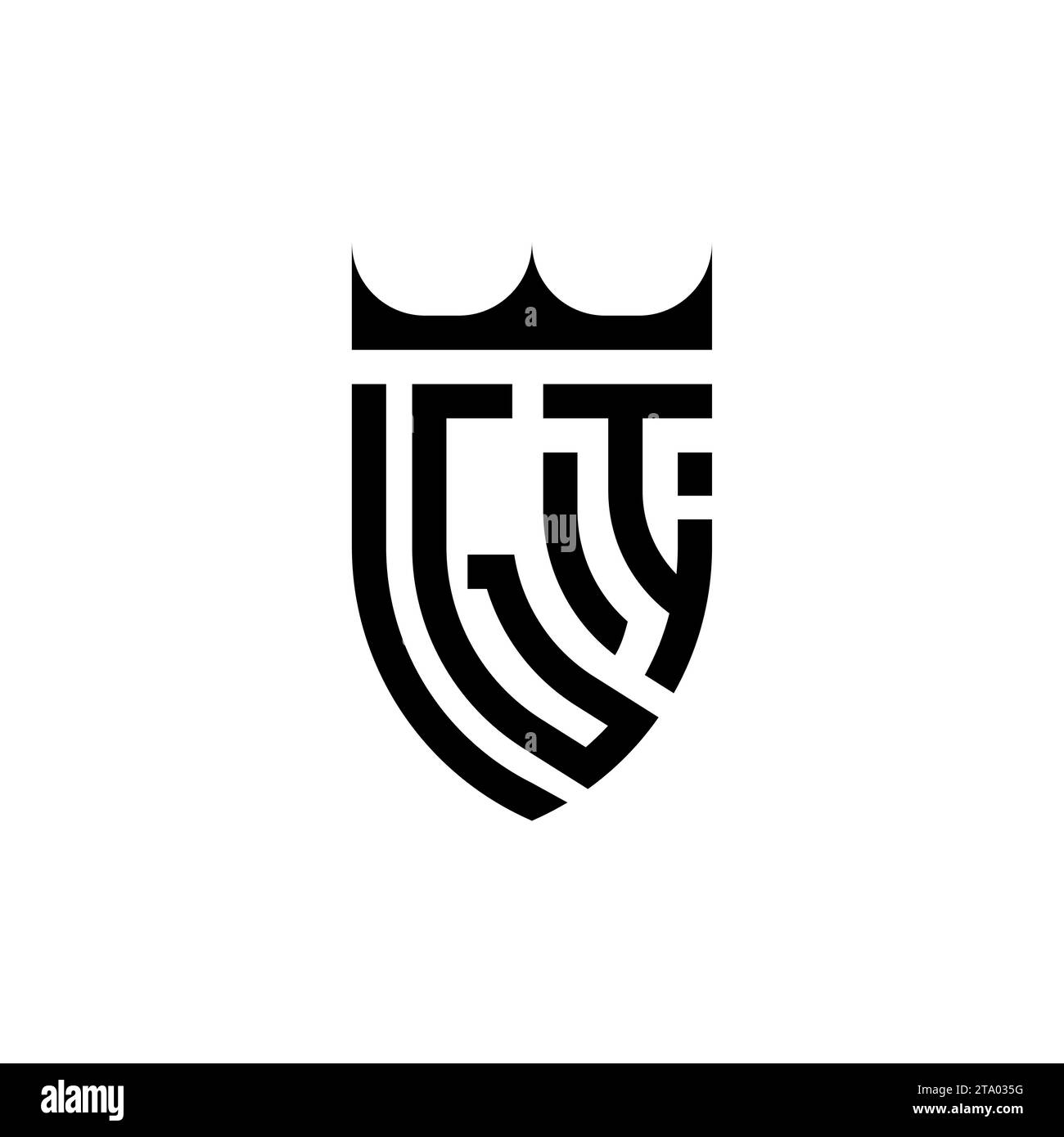 Lettere iniziali del logo gi Luxury con un design professionale di alta qualità che si adatta bene alla stampa Illustrazione Vettoriale