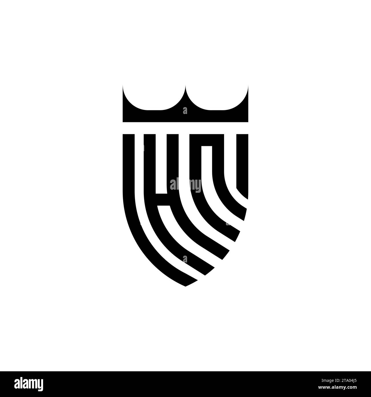 Lettere iniziali del logo HN Luxury in un design professionale di alta qualità che si adatta bene alla stampa Illustrazione Vettoriale