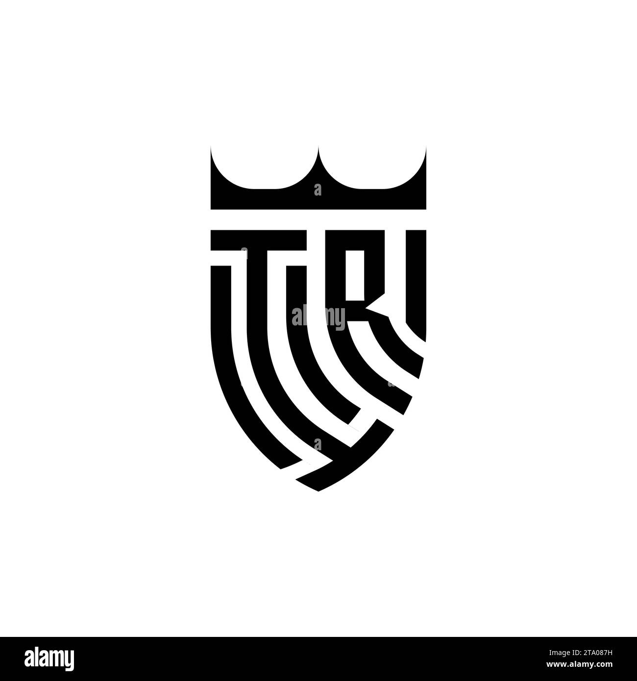 Lettere iniziali del logo IR Luxury con un design professionale di alta qualità che si adatta bene alla stampa Illustrazione Vettoriale