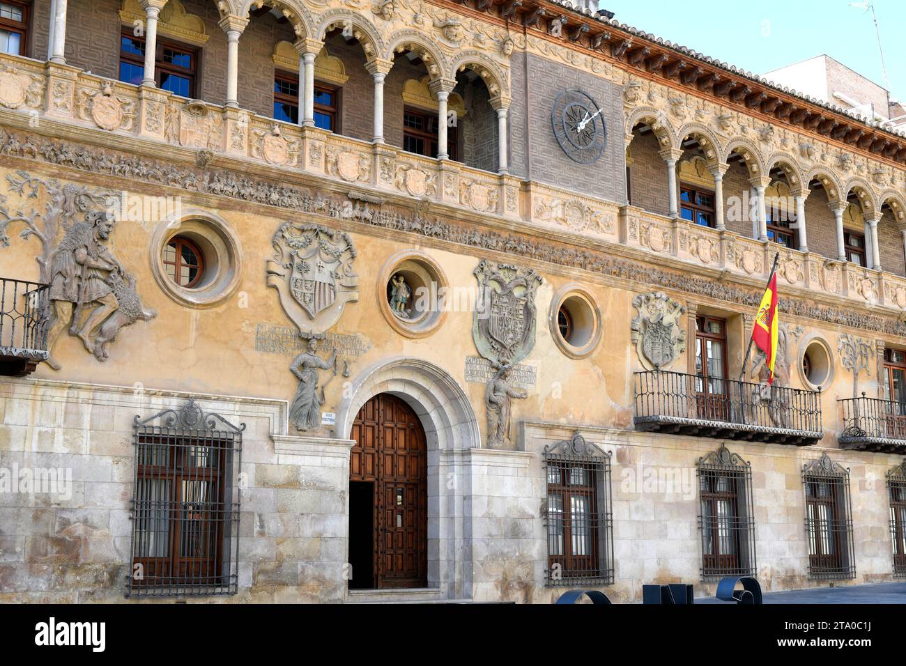 Città di Tarazona, Municipio (Rinascimento 16th ° secolo). Zaragoza, Aragón, Spagna. Foto Stock