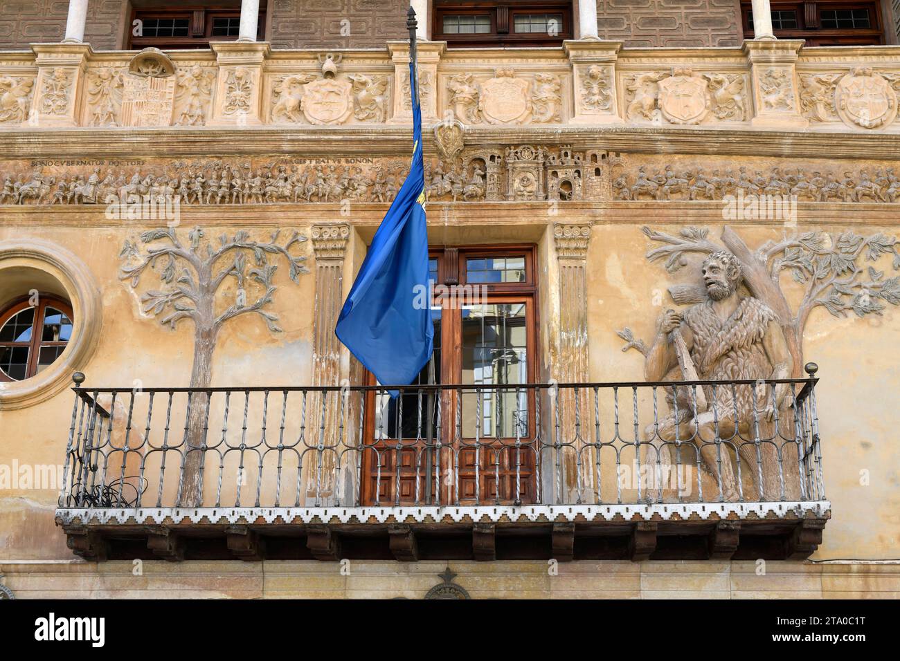 Città di Tarazona, Municipio (Rinascimento 16th ° secolo). Zaragoza, Aragón, Spagna. Foto Stock