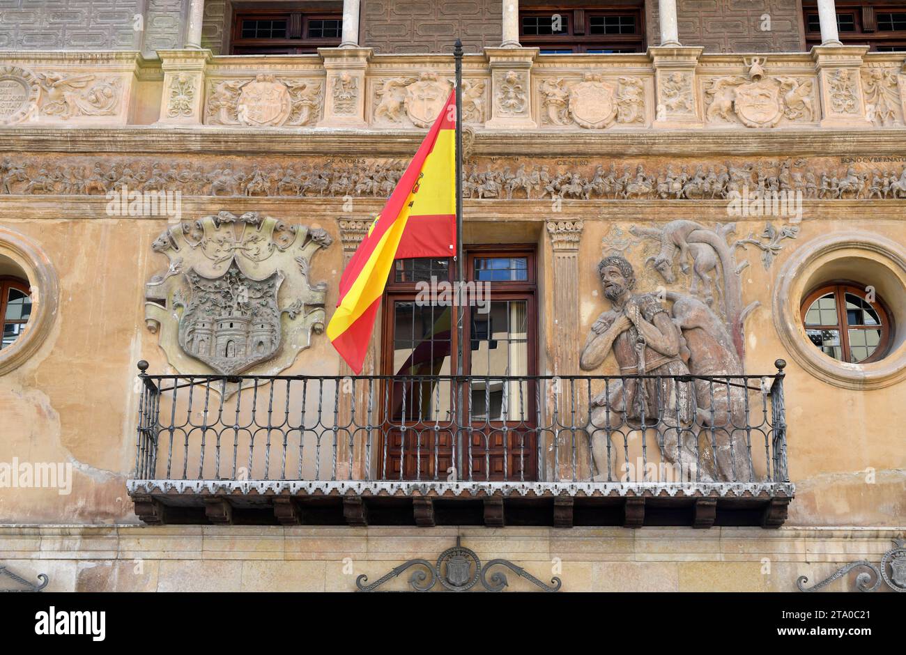 Città di Tarazona, Municipio (Rinascimento 16th ° secolo). Zaragoza, Aragón, Spagna. Foto Stock