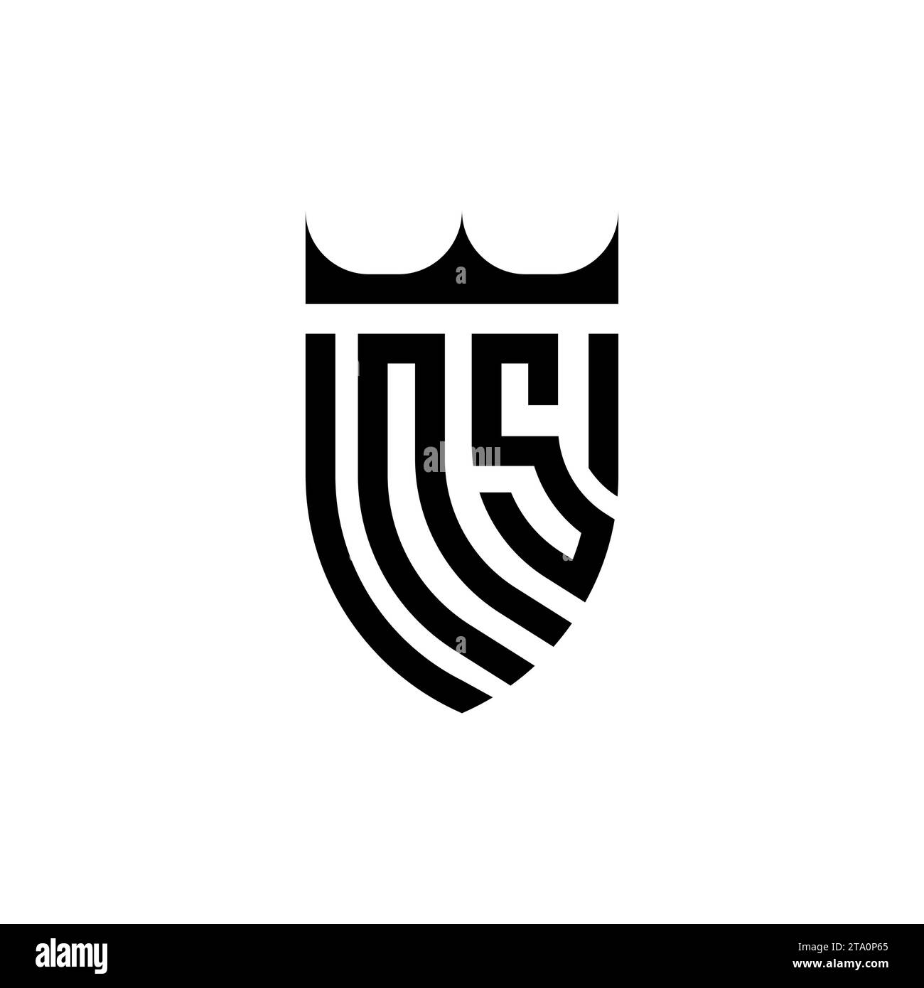 Lettere iniziali del logo NS Luxury in un design professionale di alta qualità che si adatta bene alla stampa Illustrazione Vettoriale