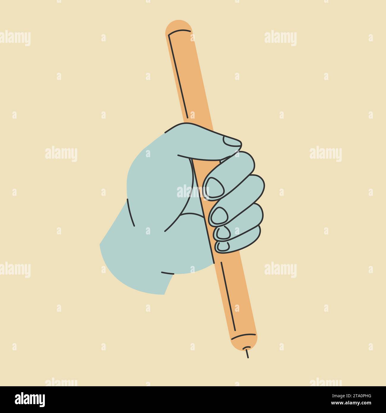 Matita di supporto braccio con estremità affilata, strumento di pittura Illustrazione Vettoriale