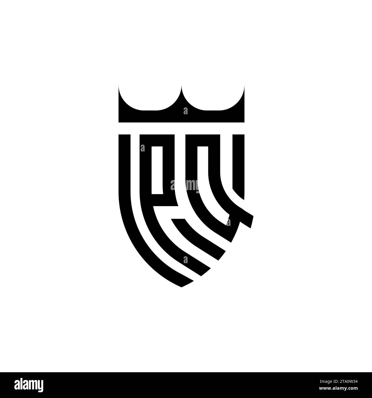 Lettere iniziali del logo PQ Luxury in un design professionale di alta qualità che si adatta bene alla stampa Illustrazione Vettoriale