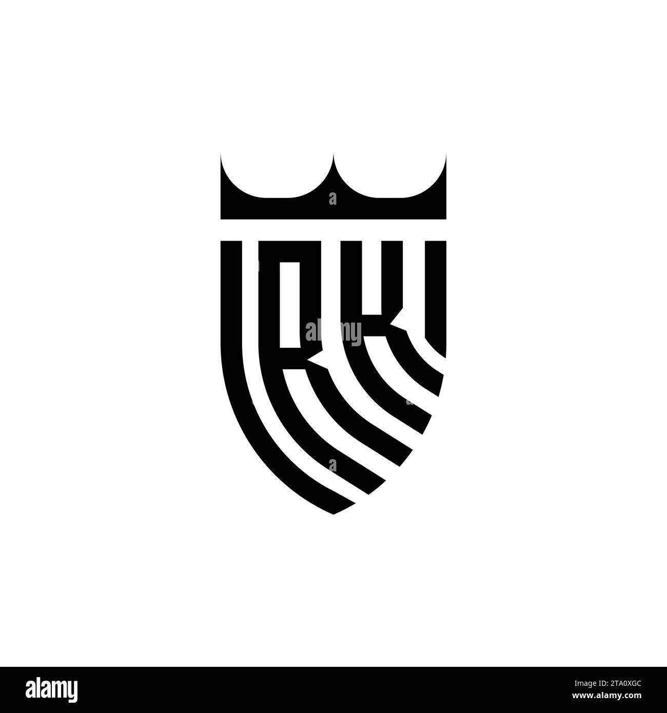Lettere iniziali del logo RK Luxury in un design professionale di alta qualità che si adatta bene alla stampa Illustrazione Vettoriale