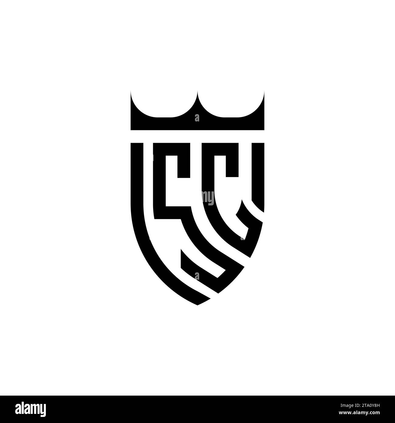 Lettere iniziali del logo SC Luxury in un design professionale di alta qualità che si adatta bene alla stampa Illustrazione Vettoriale