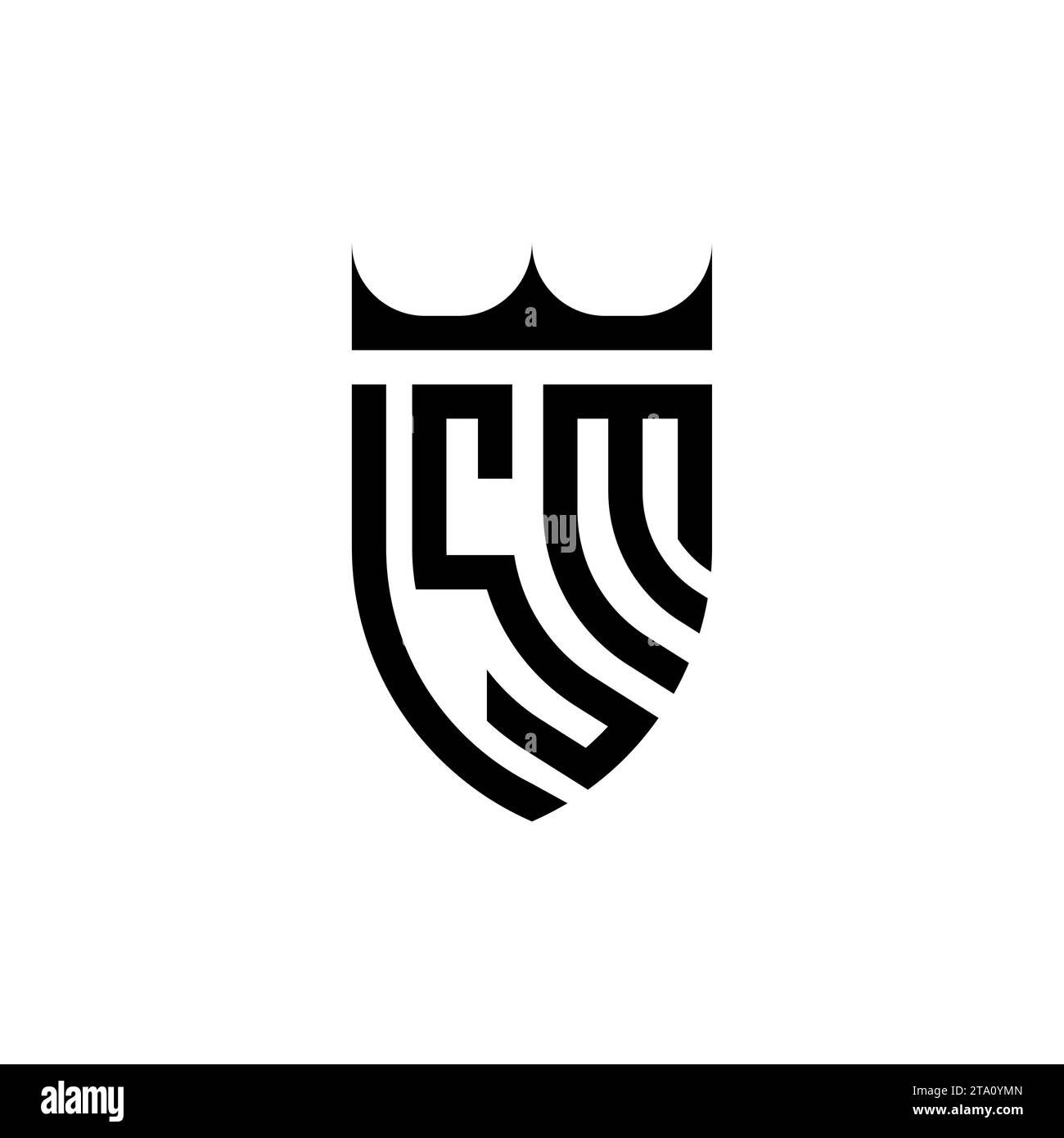 Lettere iniziali del logo SM Luxury in un design professionale di alta qualità che si adatta bene alla stampa Illustrazione Vettoriale
