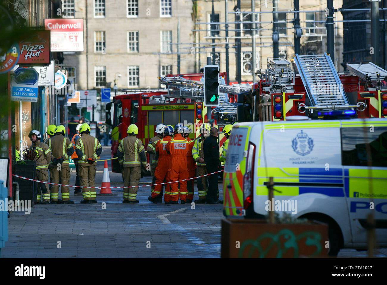 Edimburgo Scozia, Regno Unito 28 novembre 2023. Incidente d'emergenza a Leith.Credit sst/alamy notizie in diretta Foto Stock