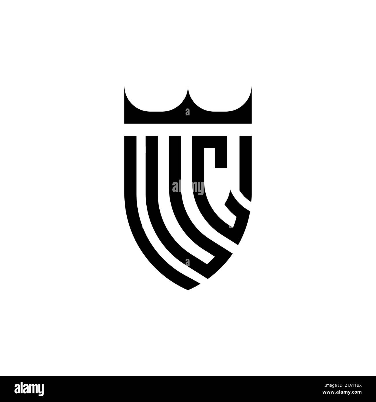 Lettere iniziali del logo UC Luxury in un design professionale di alta qualità che si adatta bene alla stampa Illustrazione Vettoriale