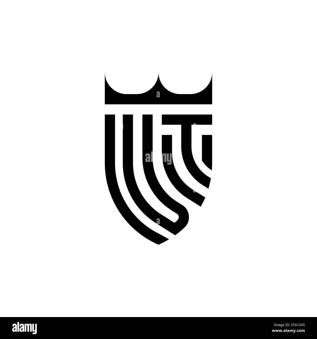 Lettere iniziali del logo VT Luxury in un design professionale di alta qualità che si adatta bene alla stampa Illustrazione Vettoriale