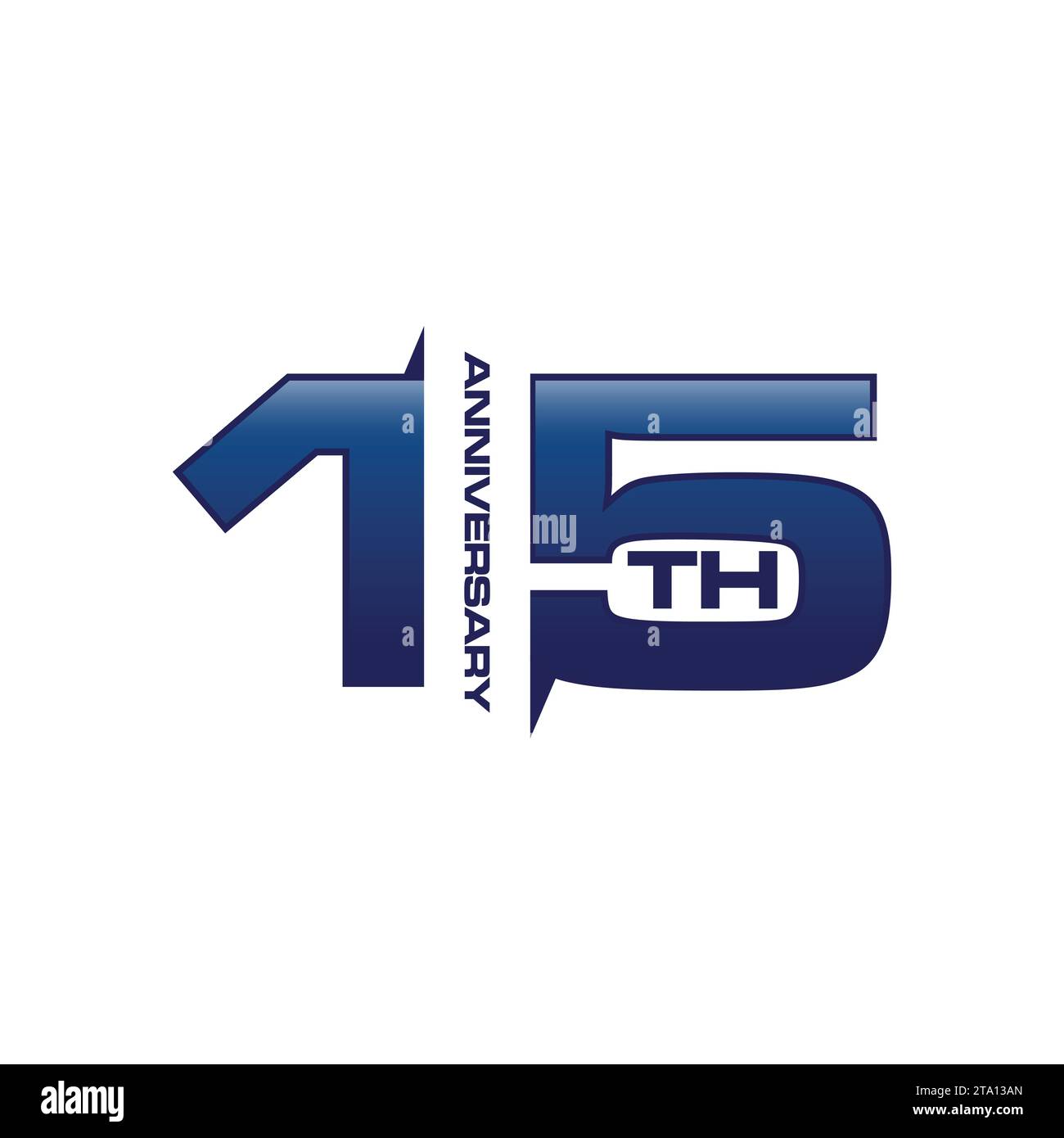 Logo modello logo del 15° anniversario logo.-illustrazione vettoriale. logo del 15° anniversario design perfetto del logo per festeggiare l'anniversario Illustrazione Vettoriale