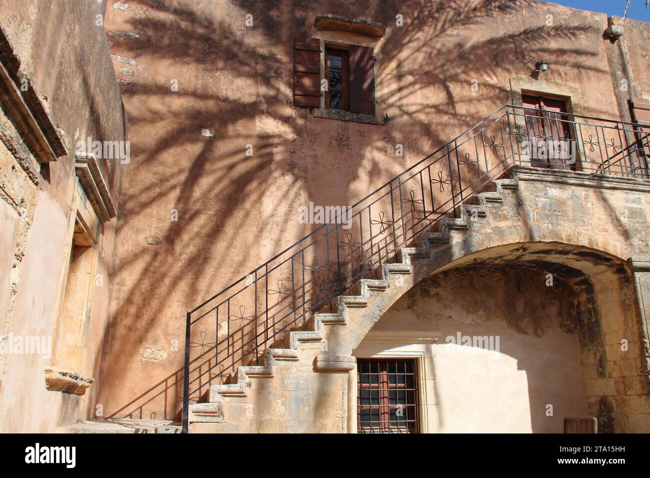 comuni in un monastero ortodosso (arkadi) a creta in grecia Foto Stock