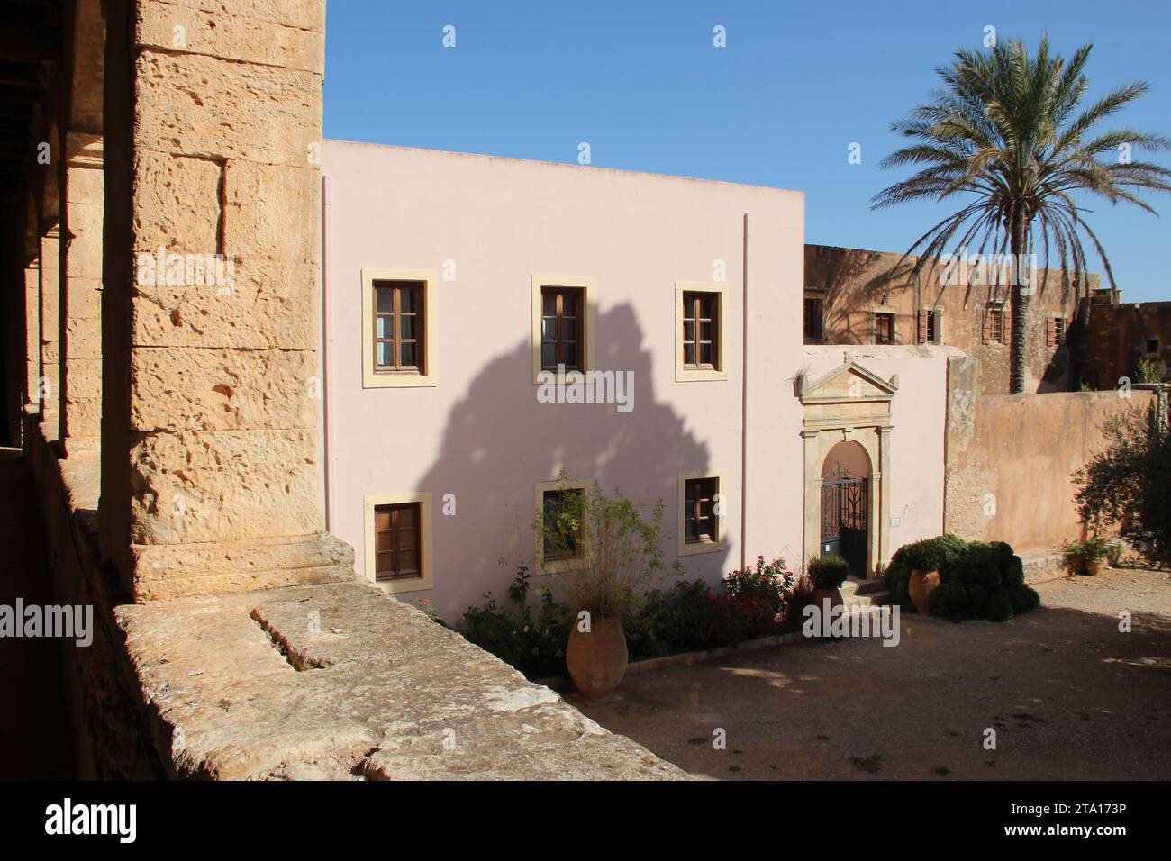 comuni in un monastero ortodosso (arkadi) a creta in grecia Foto Stock