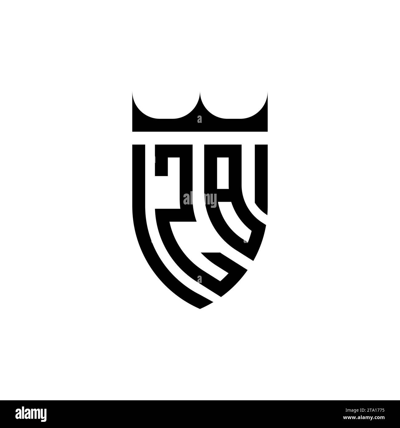 Lettere iniziali del logo ZB Luxury in un design professionale di alta qualità che si adatta bene alla stampa Illustrazione Vettoriale