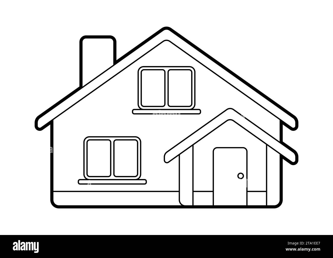 Illustrazione della casa. Icona per il settore edile e le imprese. Illustrazione Vettoriale