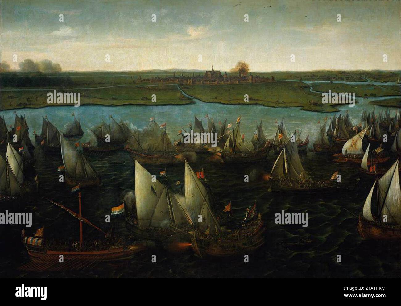 Battaglia di Haarlemmermeer c. 1621 di Hendrick Cornelisz. Vroom Foto Stock