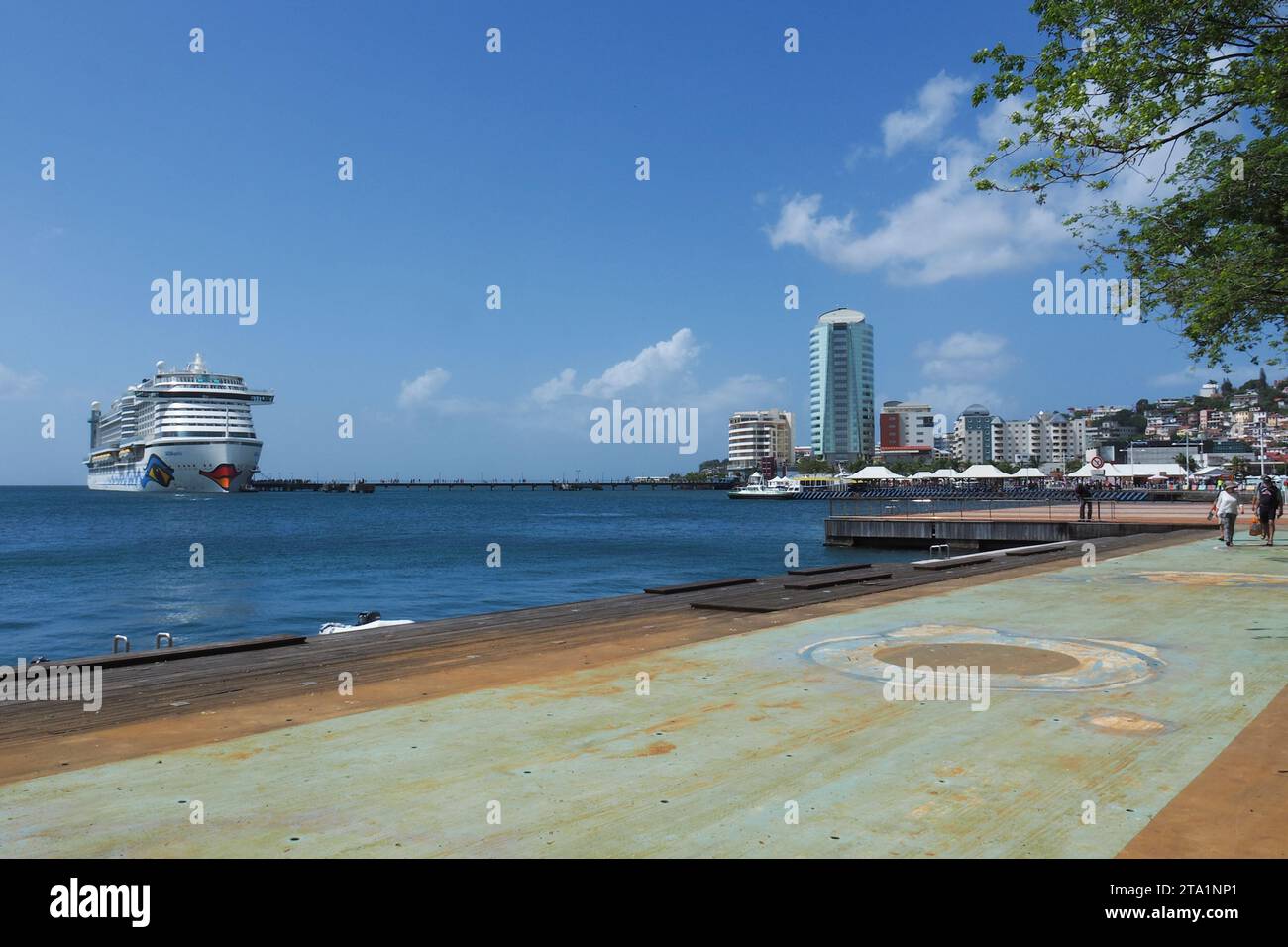 Port de Fort de France, Place de la savane, Fort de France, centre ville, Martinica, Antille Foto Stock