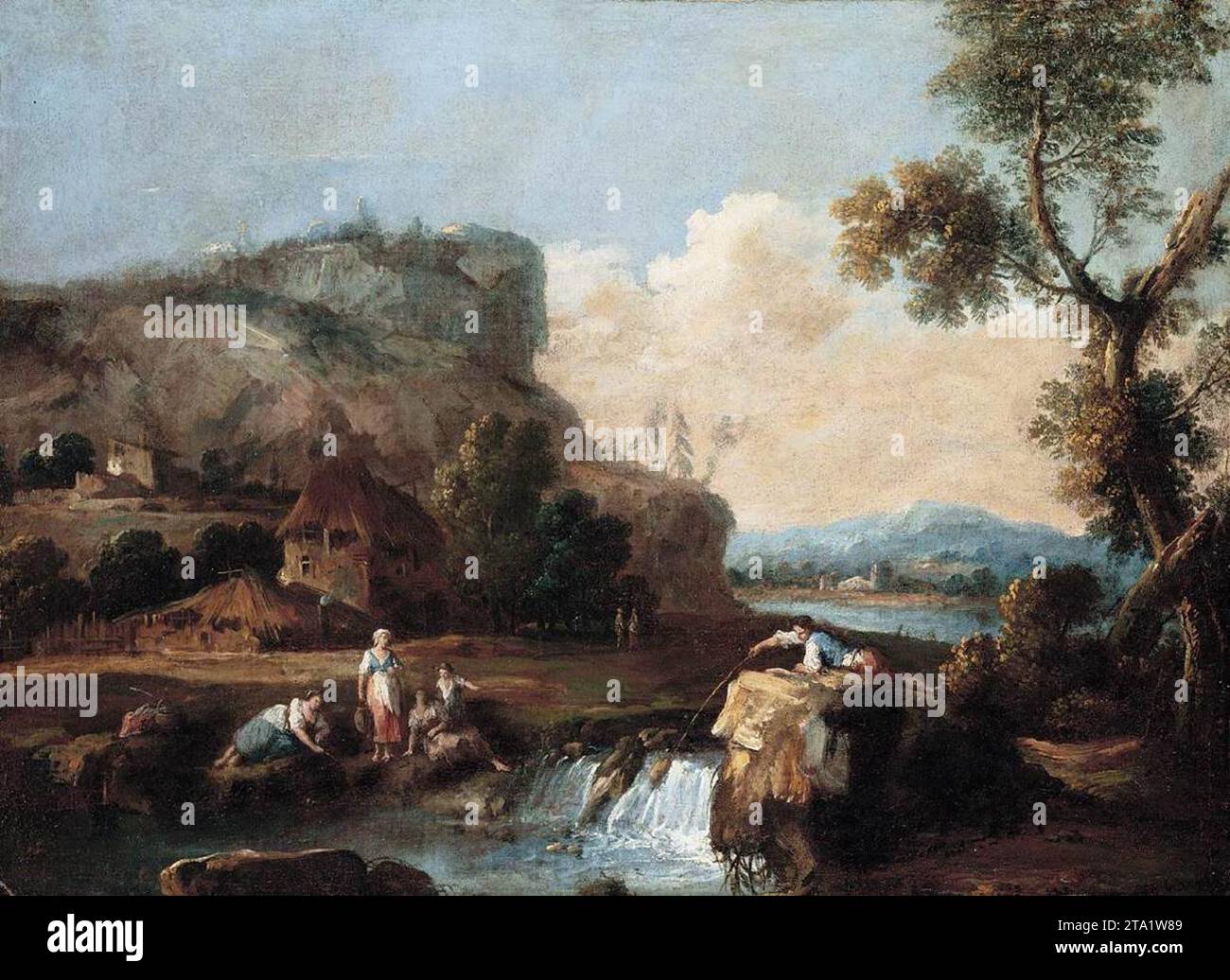 Paesaggio pastorale - di Giuseppe Zais Foto Stock