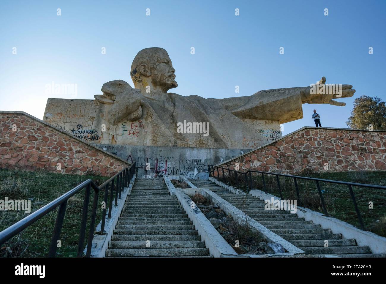 Istaravshan, Tagikistan - 26 novembre 2023: Busto di Lenin a Istaravshan, Tagikistan. Foto Stock