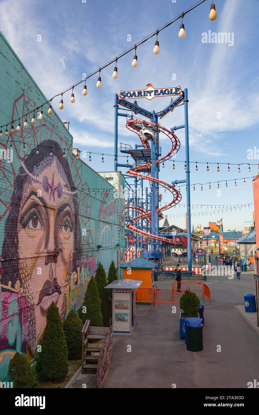 Murale a Coney Island, Brooklyn, New York, Stati Uniti d'America. Foto Stock