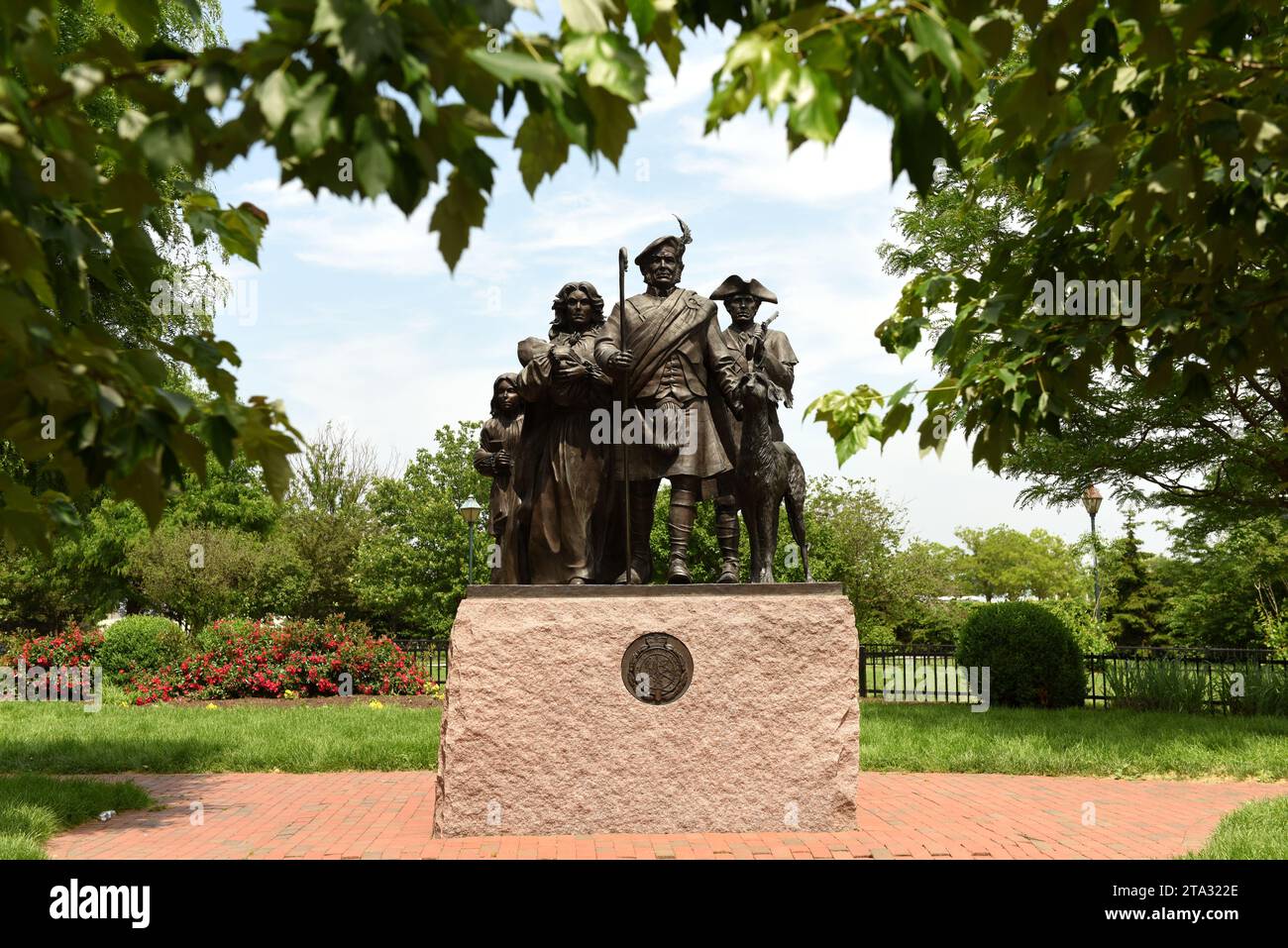 Philadelphia, USA - 29 maggio 2018: Monumento agli immigrati scozzesi a Philadelphia, PA, USA. Foto Stock