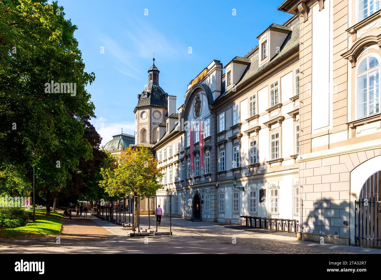 Biblioteca scientifica nell'ex monastero domenicano di Pilsen, Repubblica Ceca Foto Stock