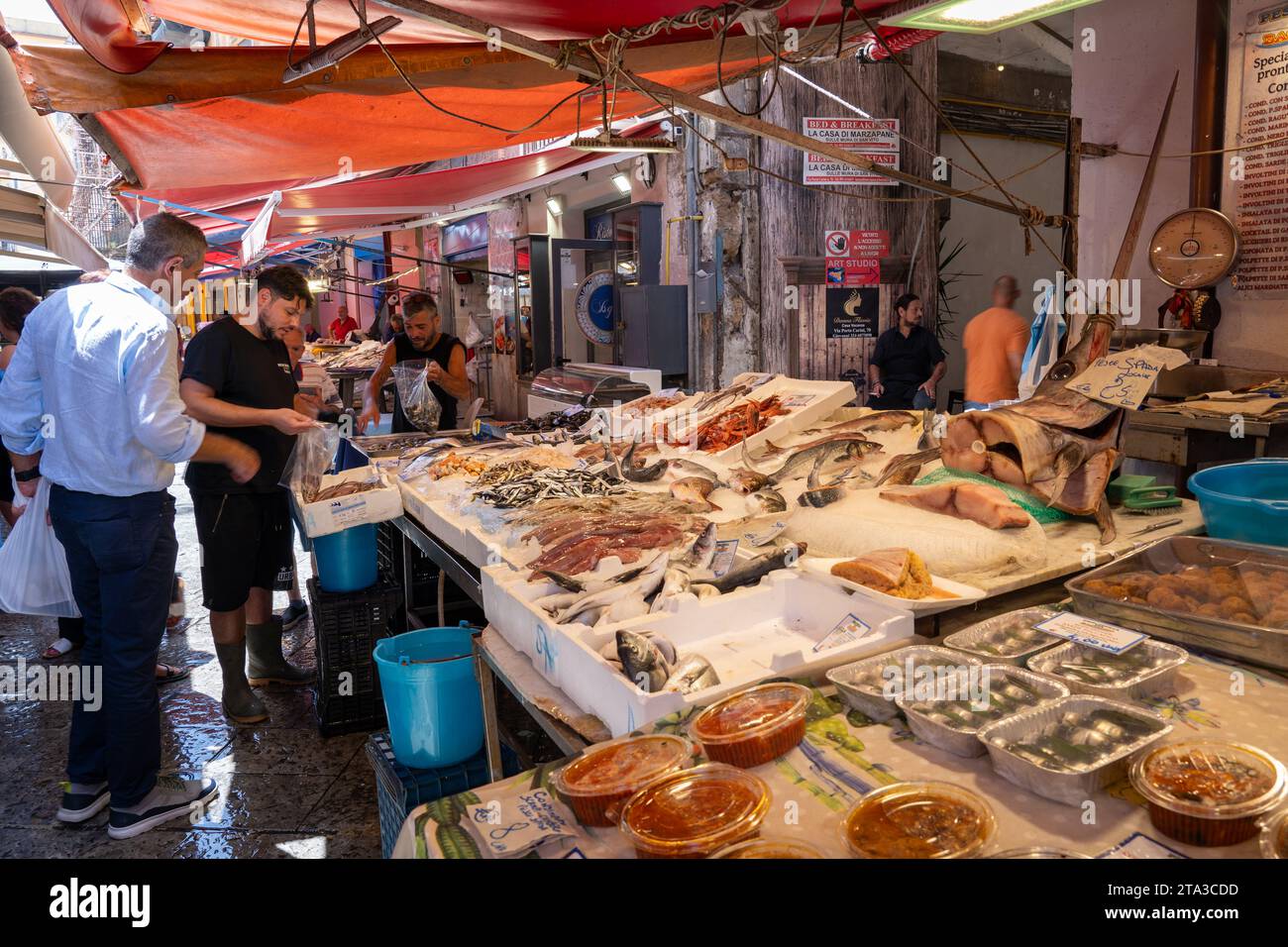 Capo Market a Palermo, Sicilia Foto Stock