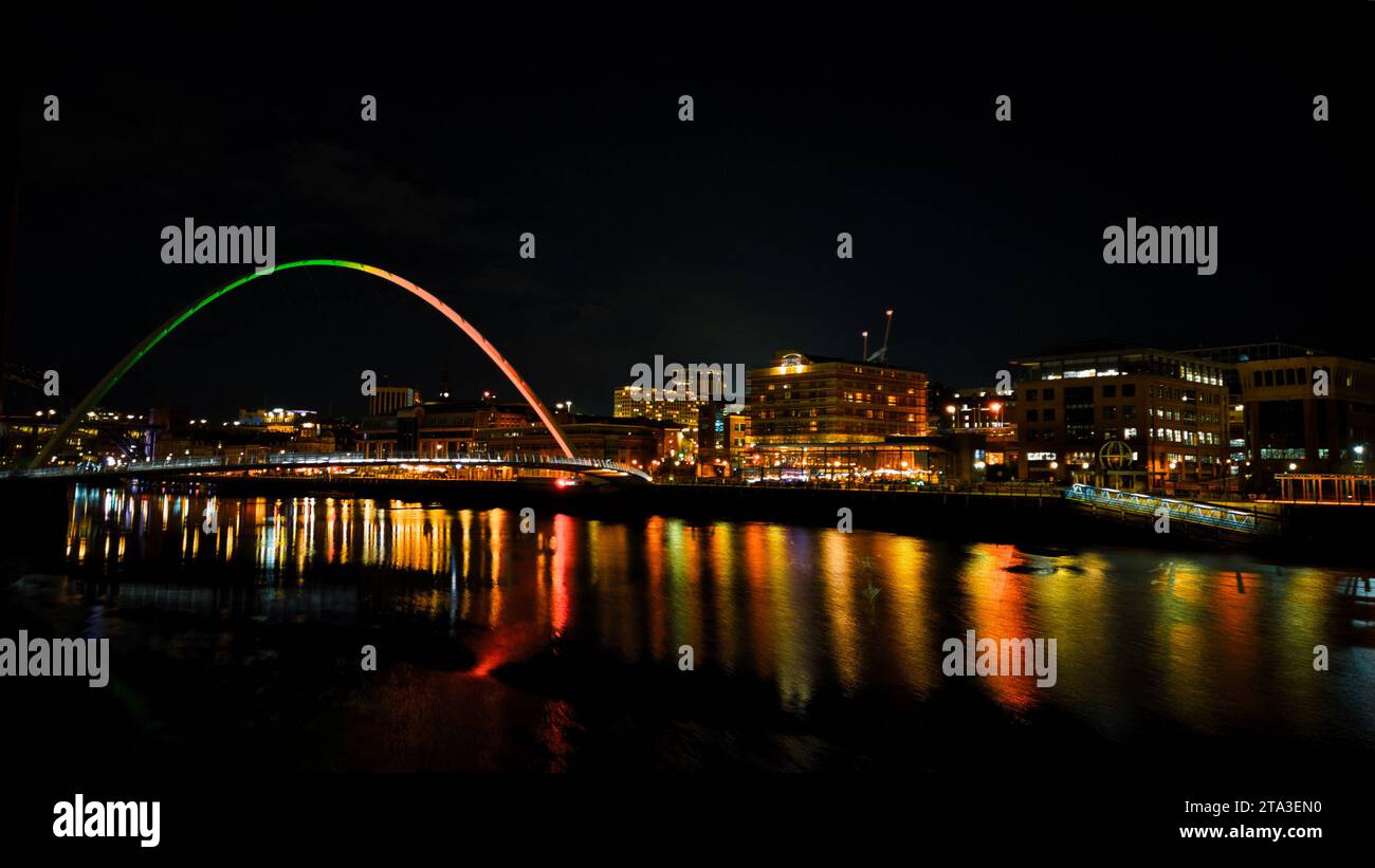 Foto aerea del ponte cittadino di Newcastle Foto Stock