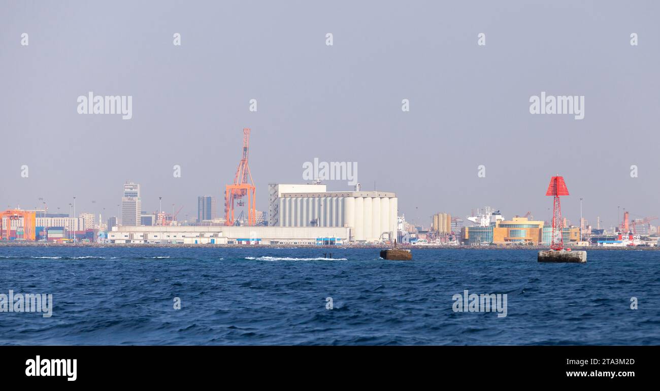 Vista panoramica sul porto islamico di Jeddah, Arabia Saudita Foto Stock