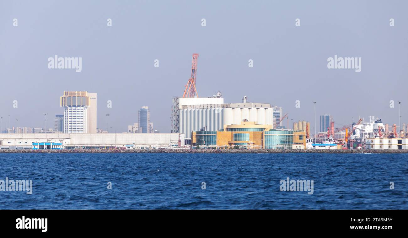 Panorama sul mare del porto islamico di Jeddah, Arabia Saudita Foto Stock