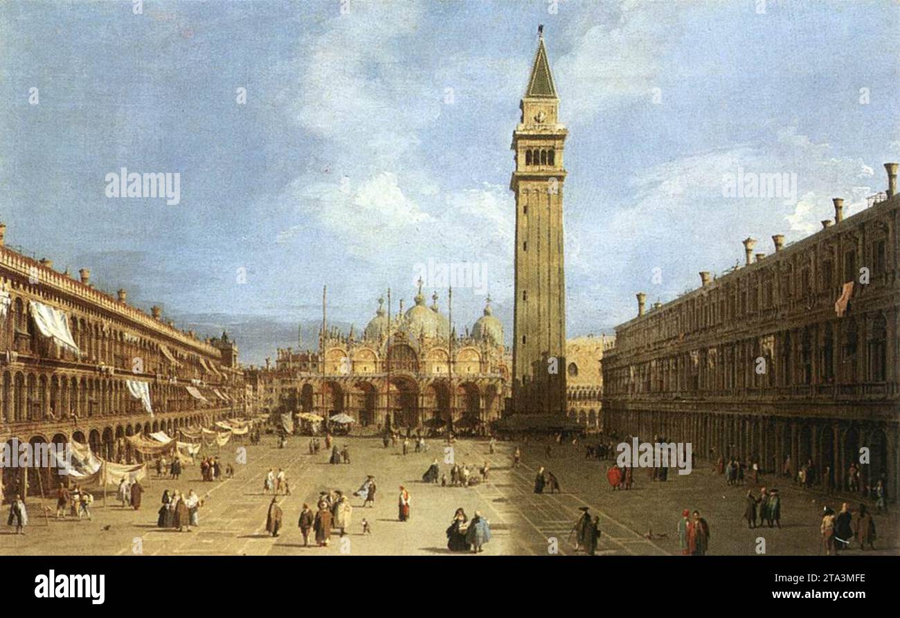 Piazza San Marco c. 1730 dal Canaletto Foto Stock