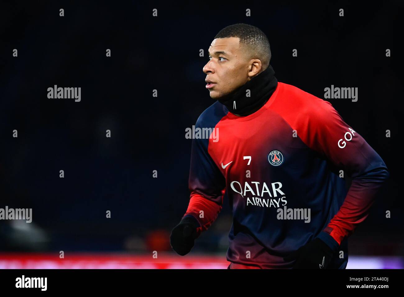 Parigi, Francia. 28 novembre 2023. © Julien Mattia/le Pictorium/MAXPPP - Parigi 28/11/2023 Kylian Mbappe a l'entrainement avant le match retour du groupe F de la Ligue des Champions, entre le PSG et Newcastle United, au Parc de Princes, le 28 novembre 2023. Credito: MAXPPP/Alamy Live News Foto Stock
