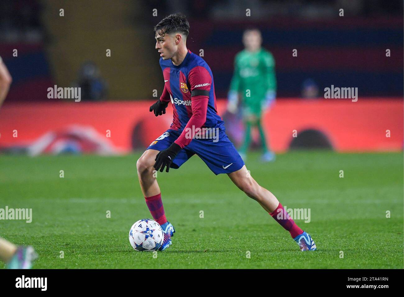 Barcellona, Spagna. 28 novembre 2023. UEFA Champions League partita di calcio FC Barcelona vs Porto allo Stadio Olimpico Lluís Companys di Barcellona. 28 novembre 2023. Pedri 900/Cordon Press Credit: CORDONE PRESS/Alamy Live News Foto Stock