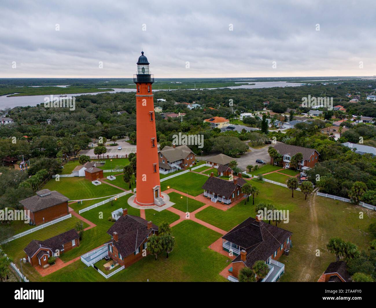 Foto aerea del drone Ponce De Leon Faro insenatura Florida USA Foto Stock