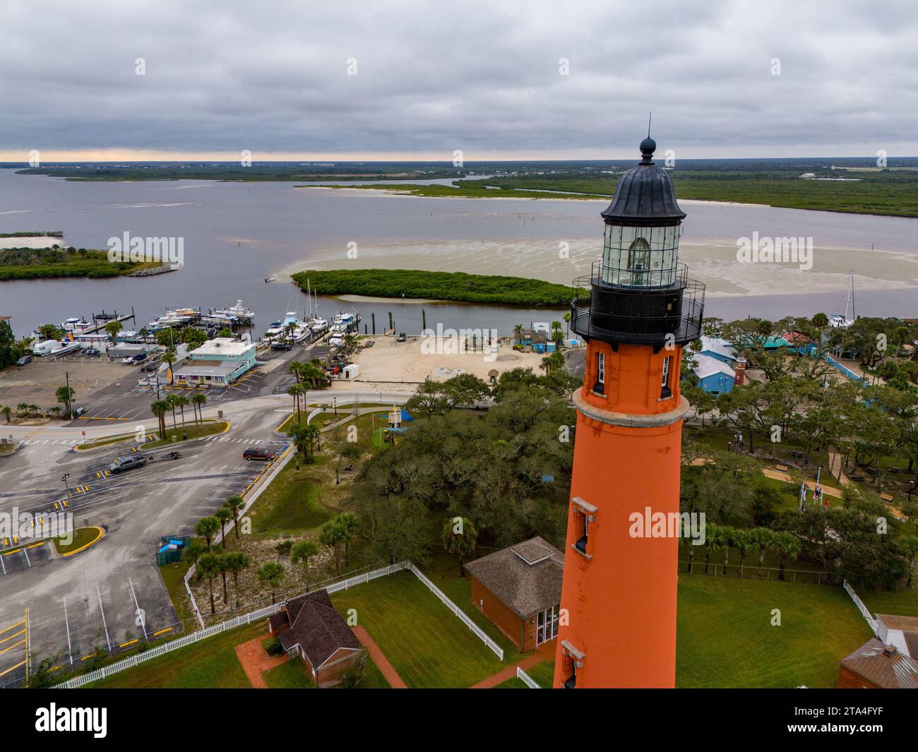 Foto aerea del drone Ponce De Leon Faro insenatura Florida USA Foto Stock