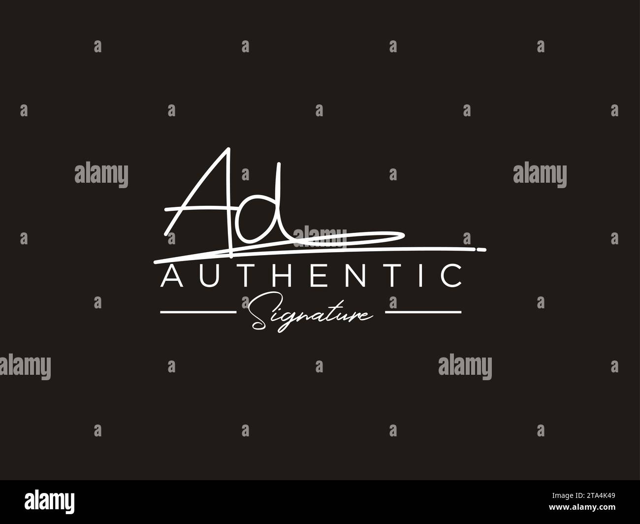 Vettore modello logo firma AD. Illustrazione Vettoriale